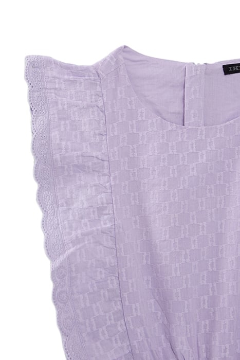 GIRLS’ LILAC JACQUARD FABRIC PLAYSUIT WITH RUFFLES 4