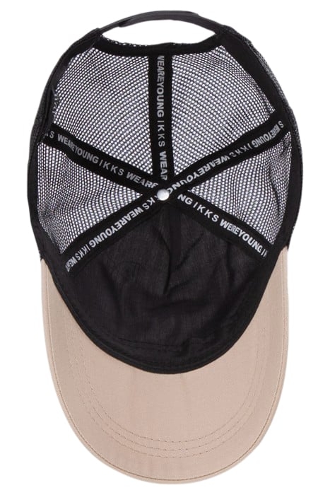 BOYS’ BEIGE, ECRU AND BLACK MESH CAP 4