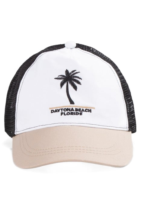 BOYS’ BEIGE, ECRU AND BLACK MESH CAP 2