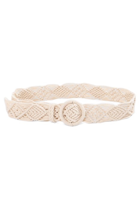 GIRLS’ ECRU MACRAMÉ-STYLE WOVEN BELT 2