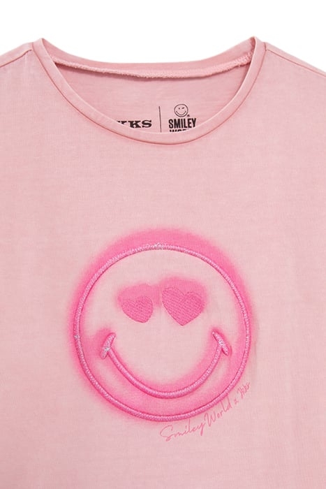 GIRLS’ PINK T-SHIRT WITH SMILEYWORLD EMBROIDERY 3