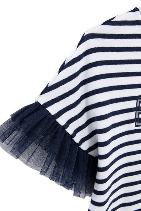 GIRLS’ SAILOR-STRIPE COTTON DRESS, SMILEYWORLD TULLE SLEEVES 4