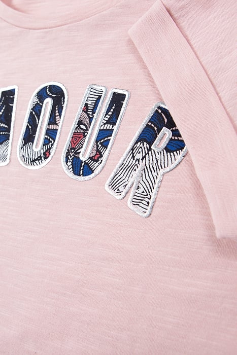 GIRLS’ PINK ORGANIC COTTON T-SHIRT WITH RUBBER WAX SLOGAN 5