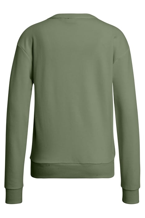 BANTIN SLIGHTLY CROPPED CREW SWEAT OIL GREEN 2