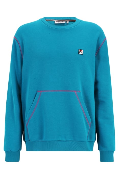 CREWNECK SWEATSHIRT WITH KANGAROO POCKET AND CONTRAST STITCH 4