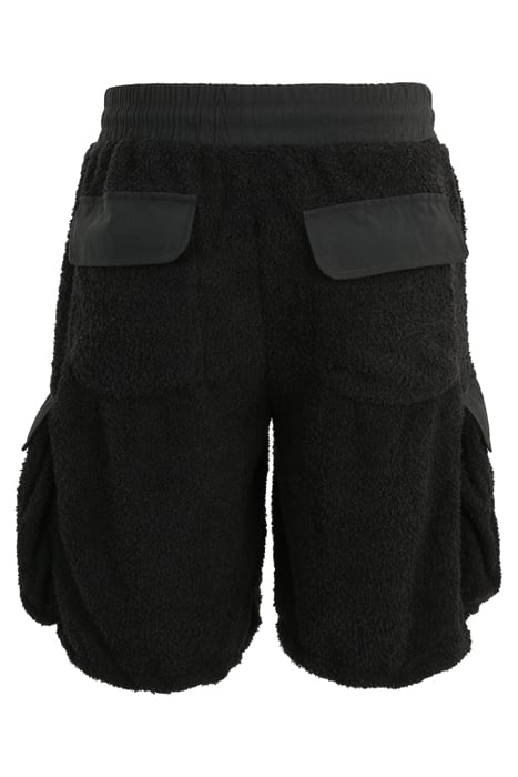 TERRY FABRIC CARGO SHORTS WITH NYLON INSTERTS BLACK 5