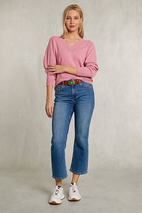 PINK RAGLAN V-NECK SWEATER PINK 3