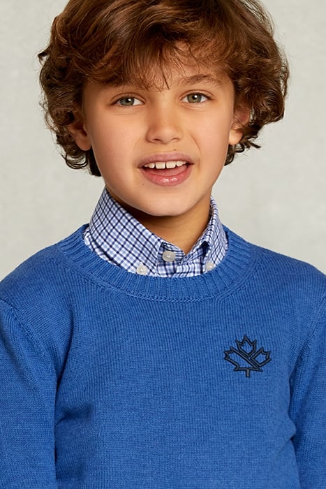 CUSTOM FIT COTTON/WOOL SWEATER OLYMPIC MIX BLUE 4