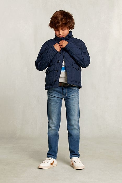 QUILTED SHORT JACKET INDIGO BLUE 3