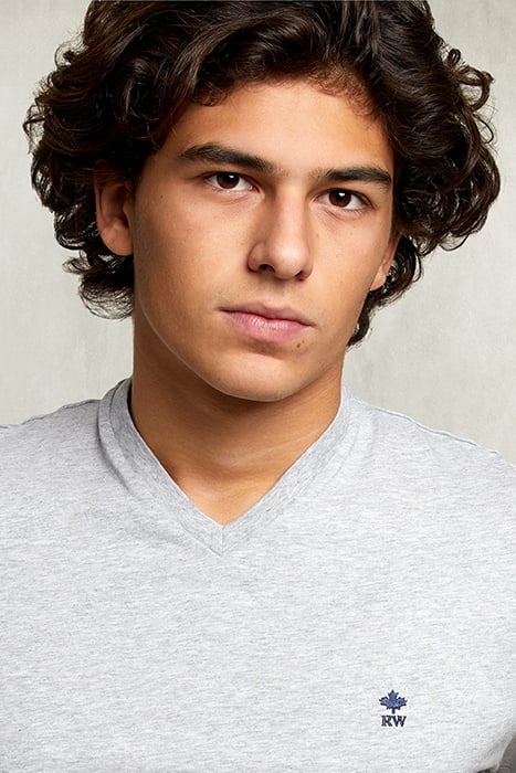 SLIM FIT PIMA COTTON T-SHIRT OYSTER MIX GREY 3