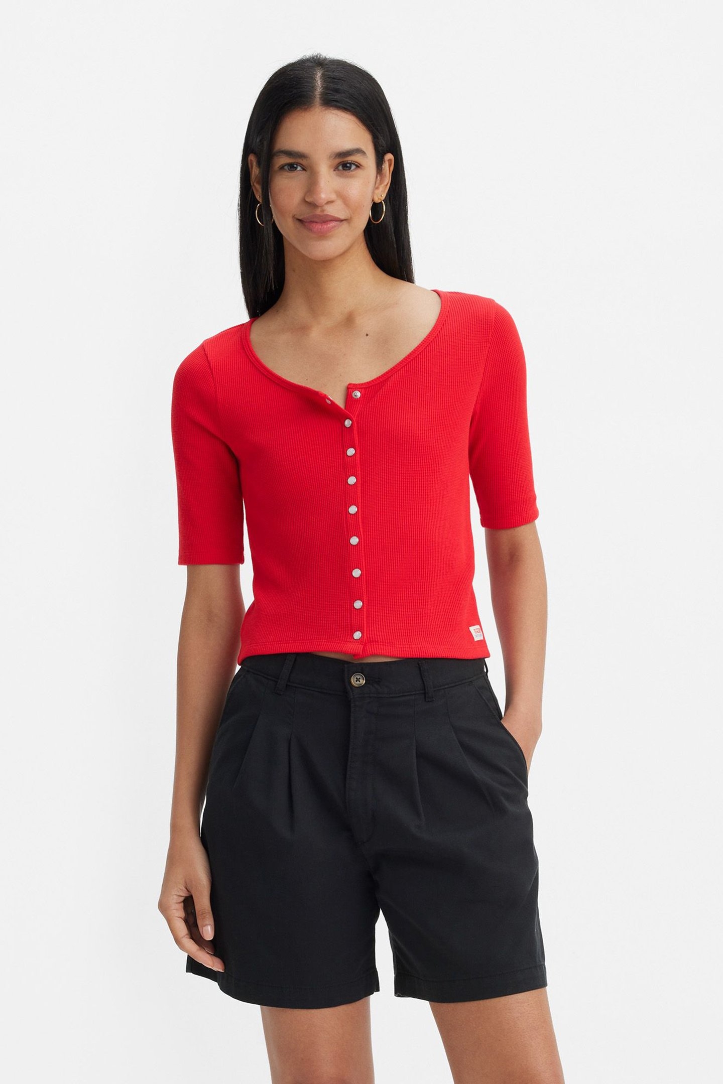 DRY GOODS WAFFLE BUTTON-UP TOP 5