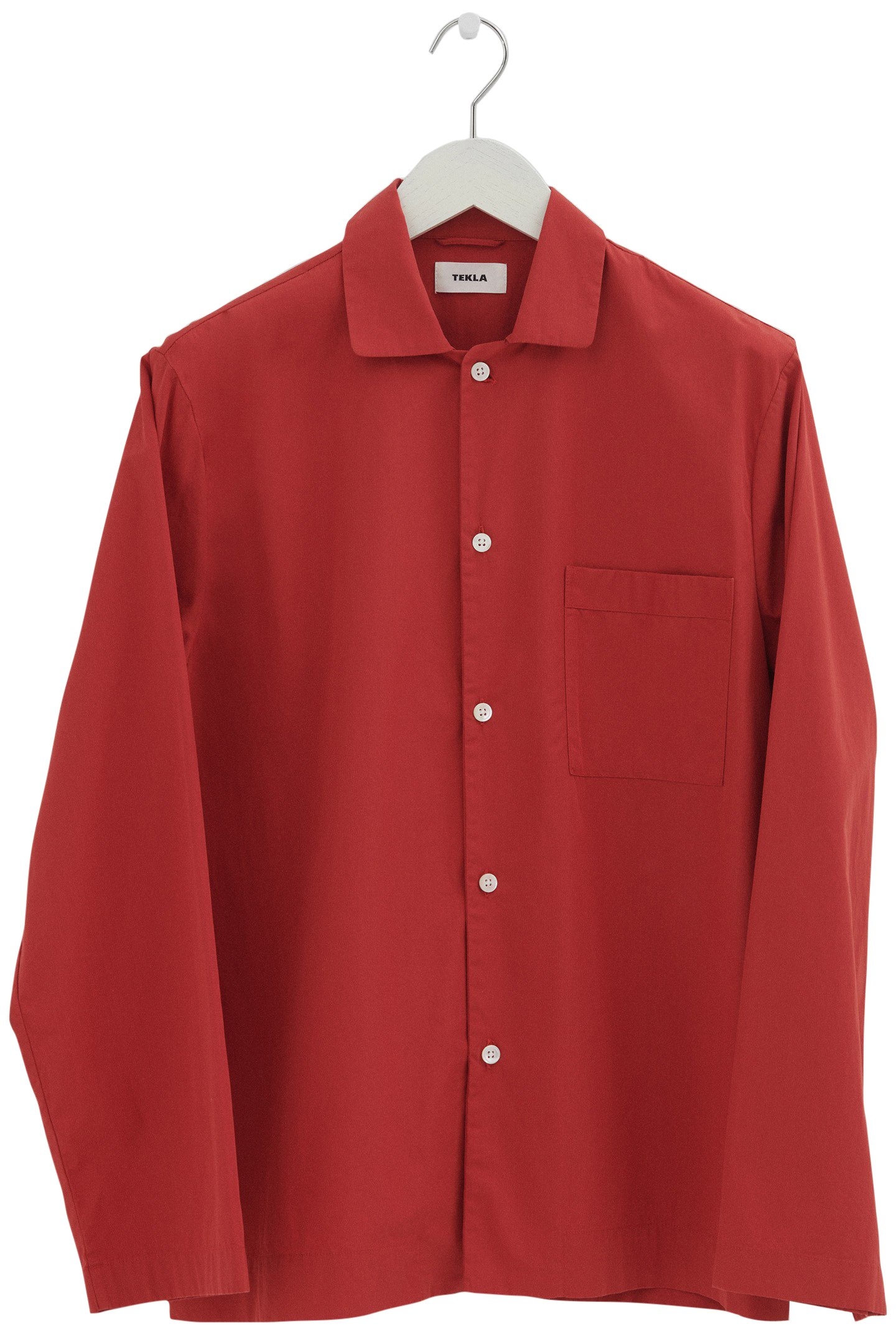 UNISEX POPLIN, PYJAMAS SHIRT RED 3