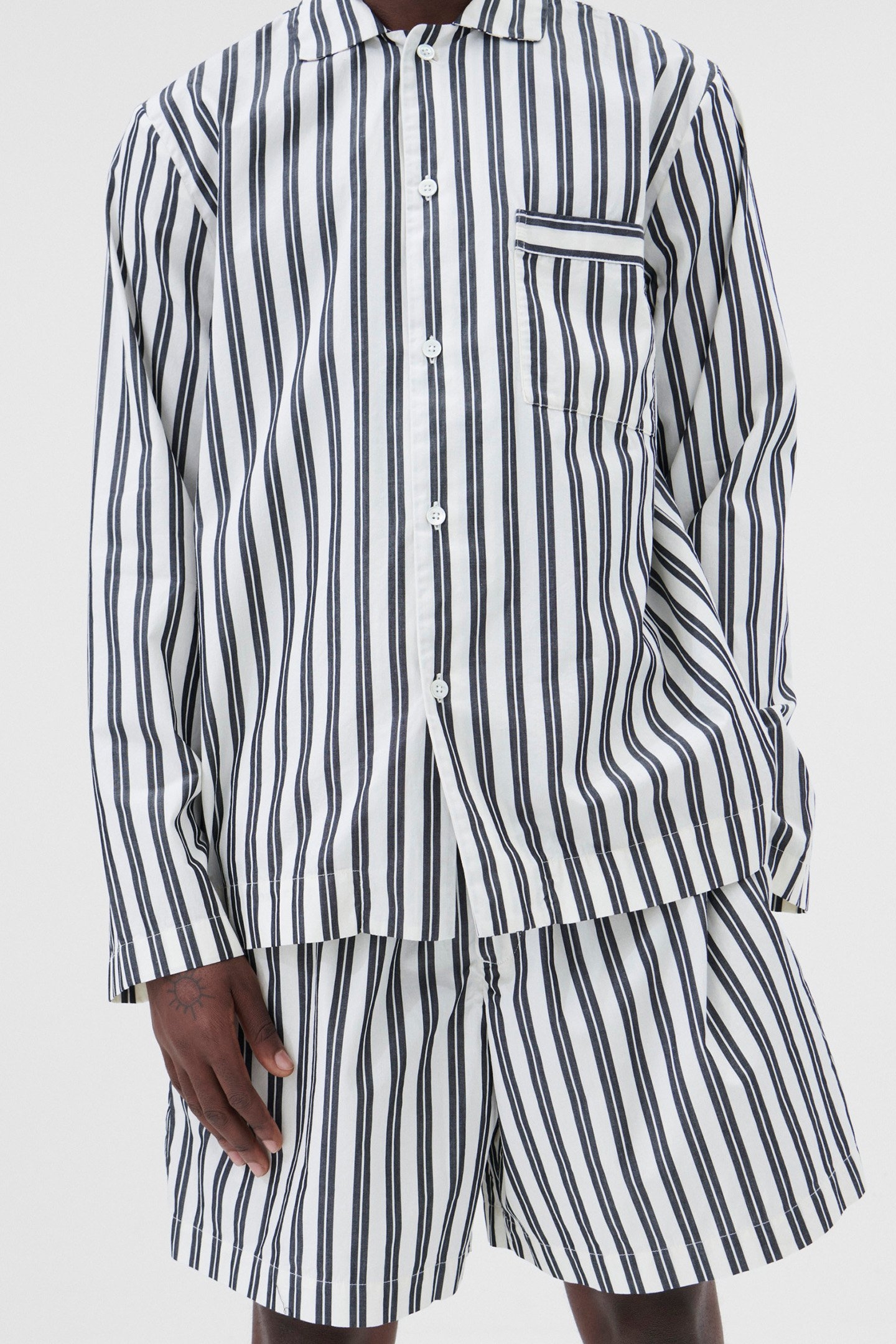 UNISEX POPLIN, PYJAMAS SHIRT NIGHT STRIPES 1
