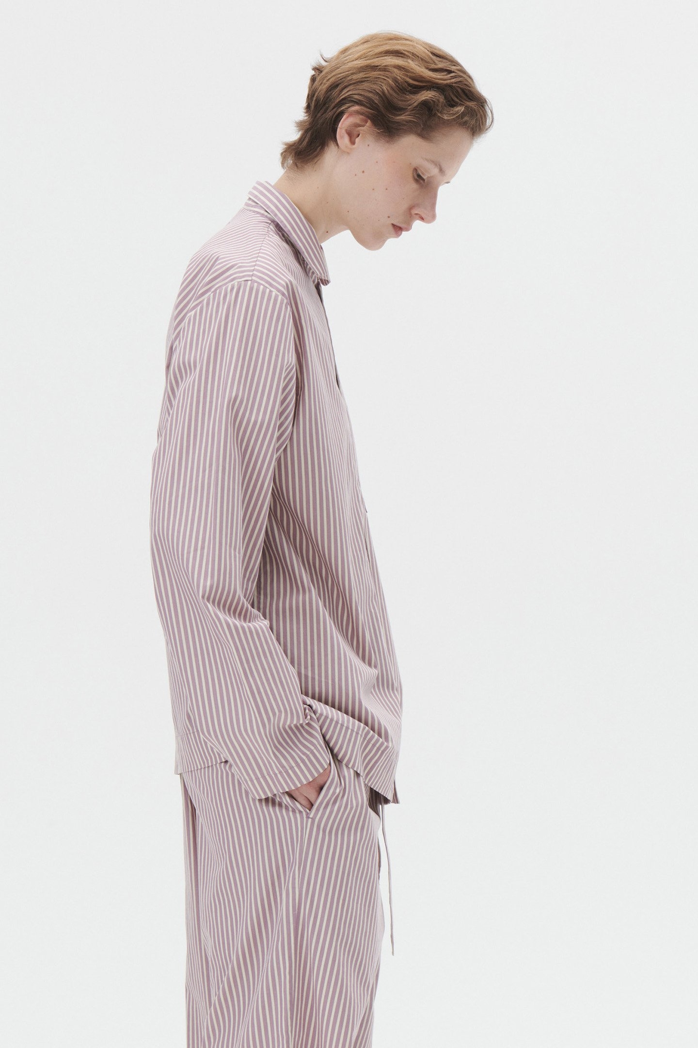 UNISEX POPLIN, PYJAMAS SHIRT SKIPPER STRIPES 2