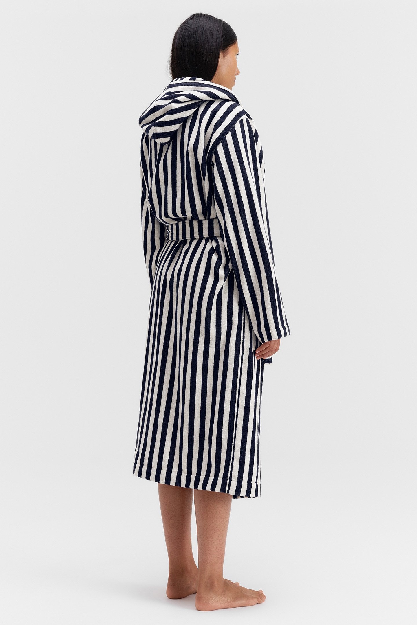 UNISEX HOODED BATHROBE HUMBUG STRIPES 2