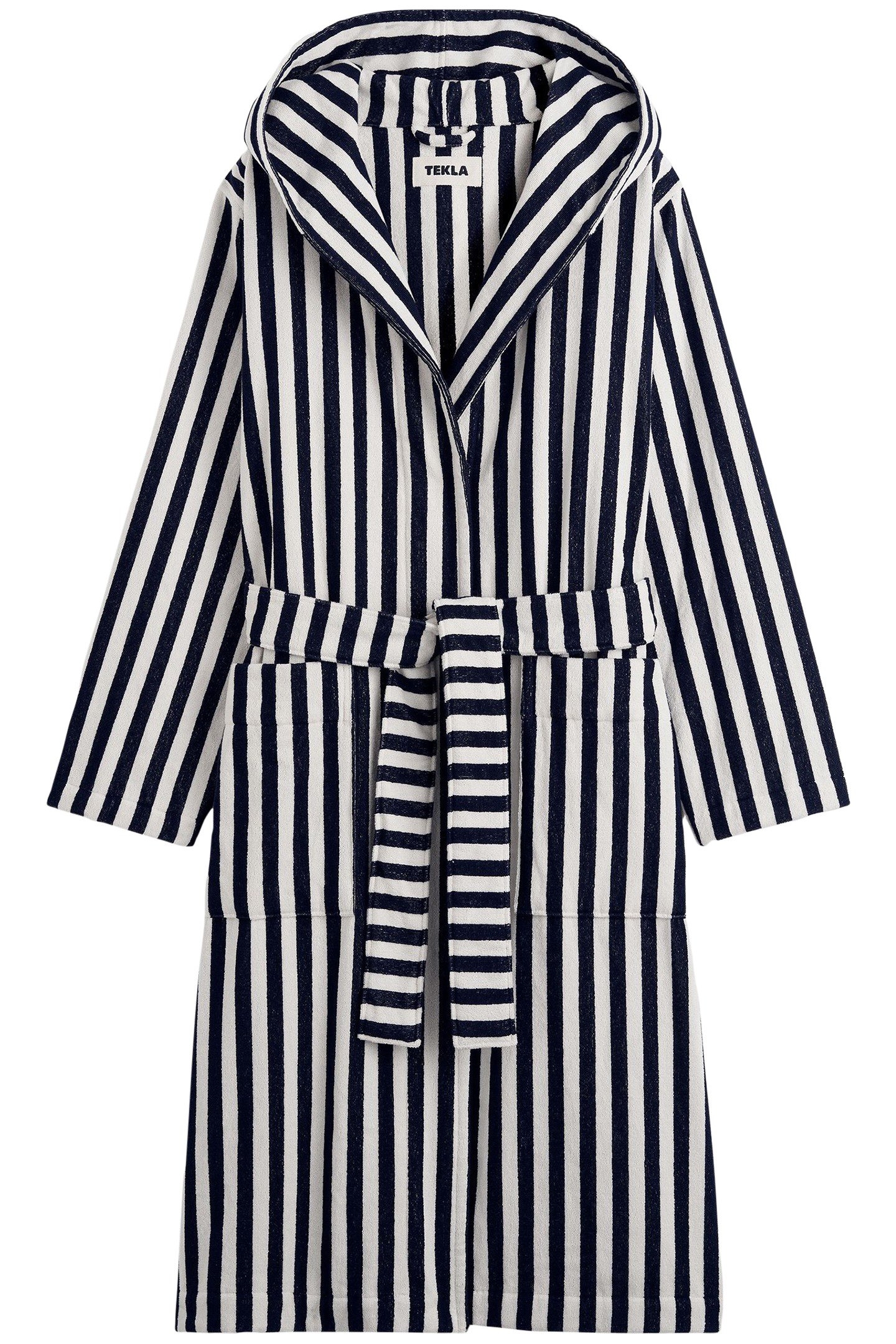 UNISEX HOODED BATHROBE HUMBUG STRIPES 1