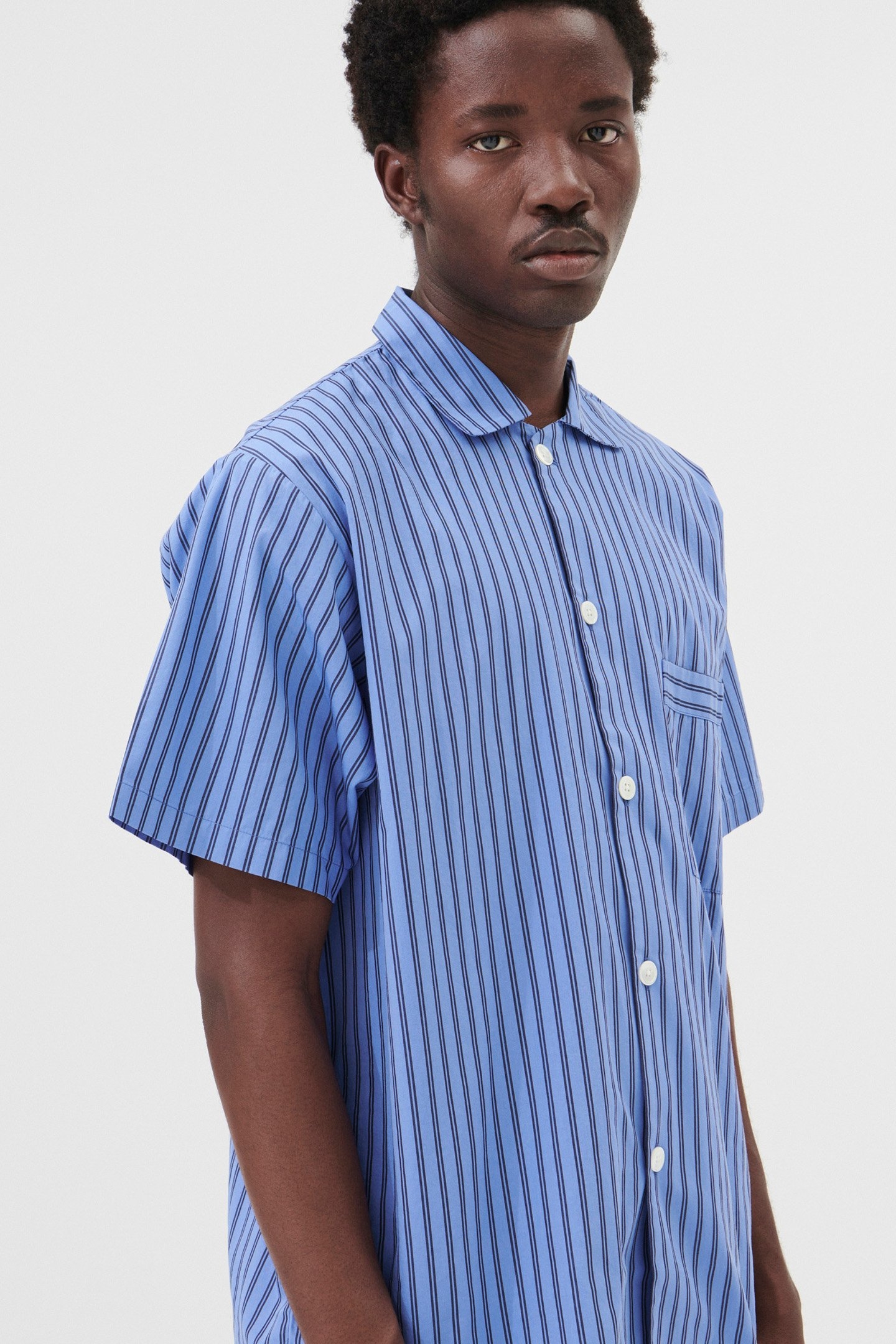 UNISEX POPLIN, SHORT SLEEVE SHIRT BORO STRIPES 1