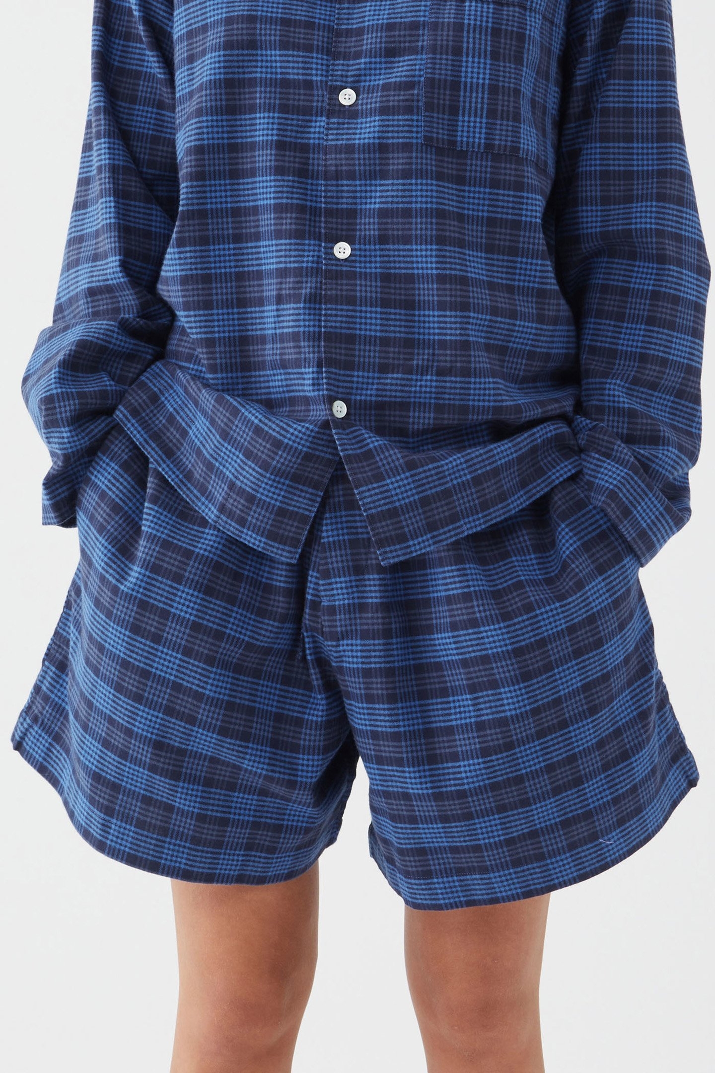 UNISEX FLANNEL, PYJAMAS SHORTS BLUE HOUR 1