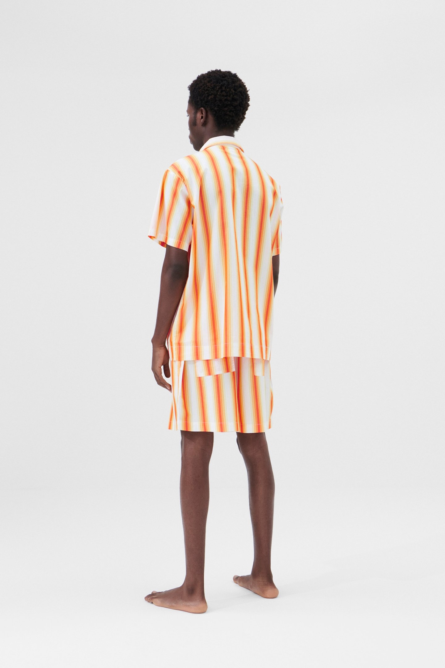 UNISEX POPLIN, SHORT SLEEVE SHIRT ORANGE MARQUEE 1