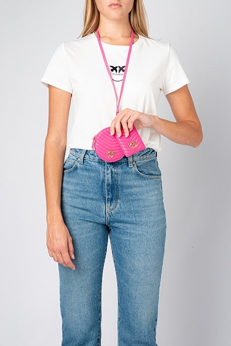 NECKLACE MINI BAG CHEVRON FUCHSIA-ANTIQUE GOLD 2