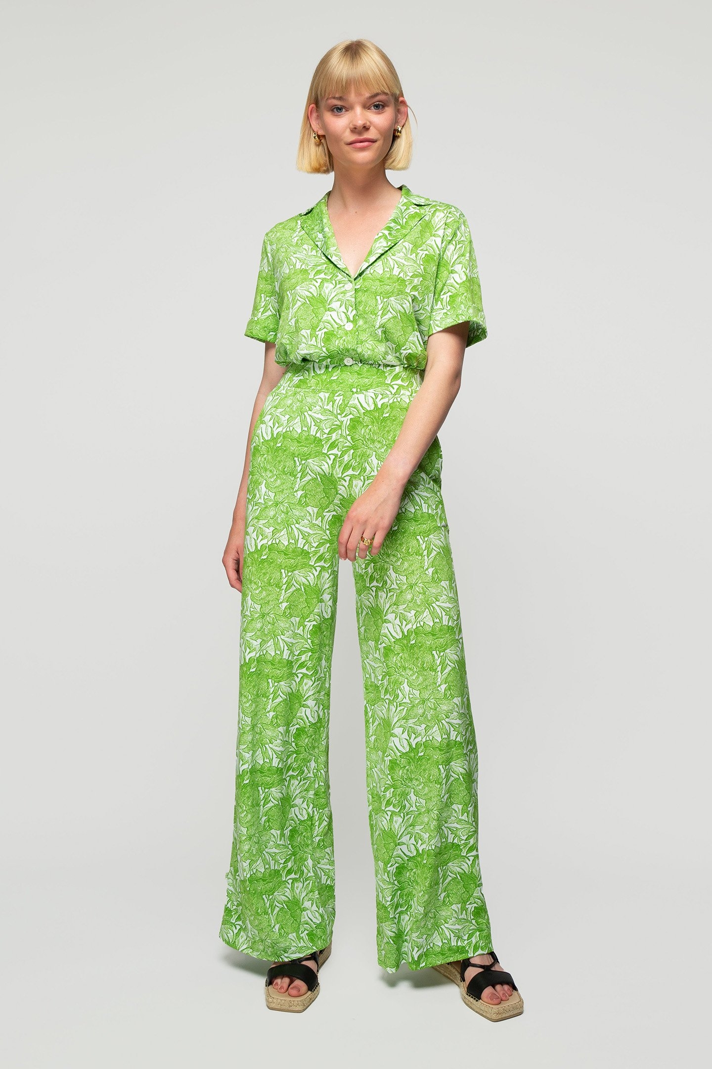 BLOUSE FLORAL DESSIN JASMINE GREEN/ECRU 1