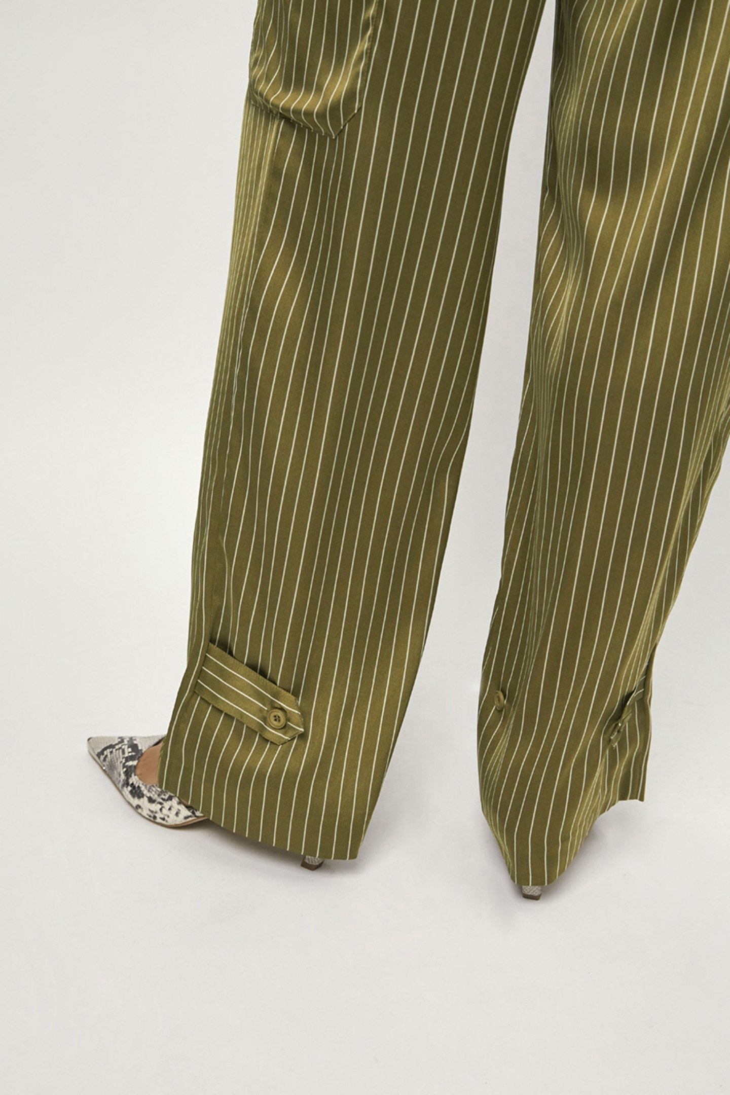 HARLOW PINSTRIPE PANTS GREEN CLAY 4