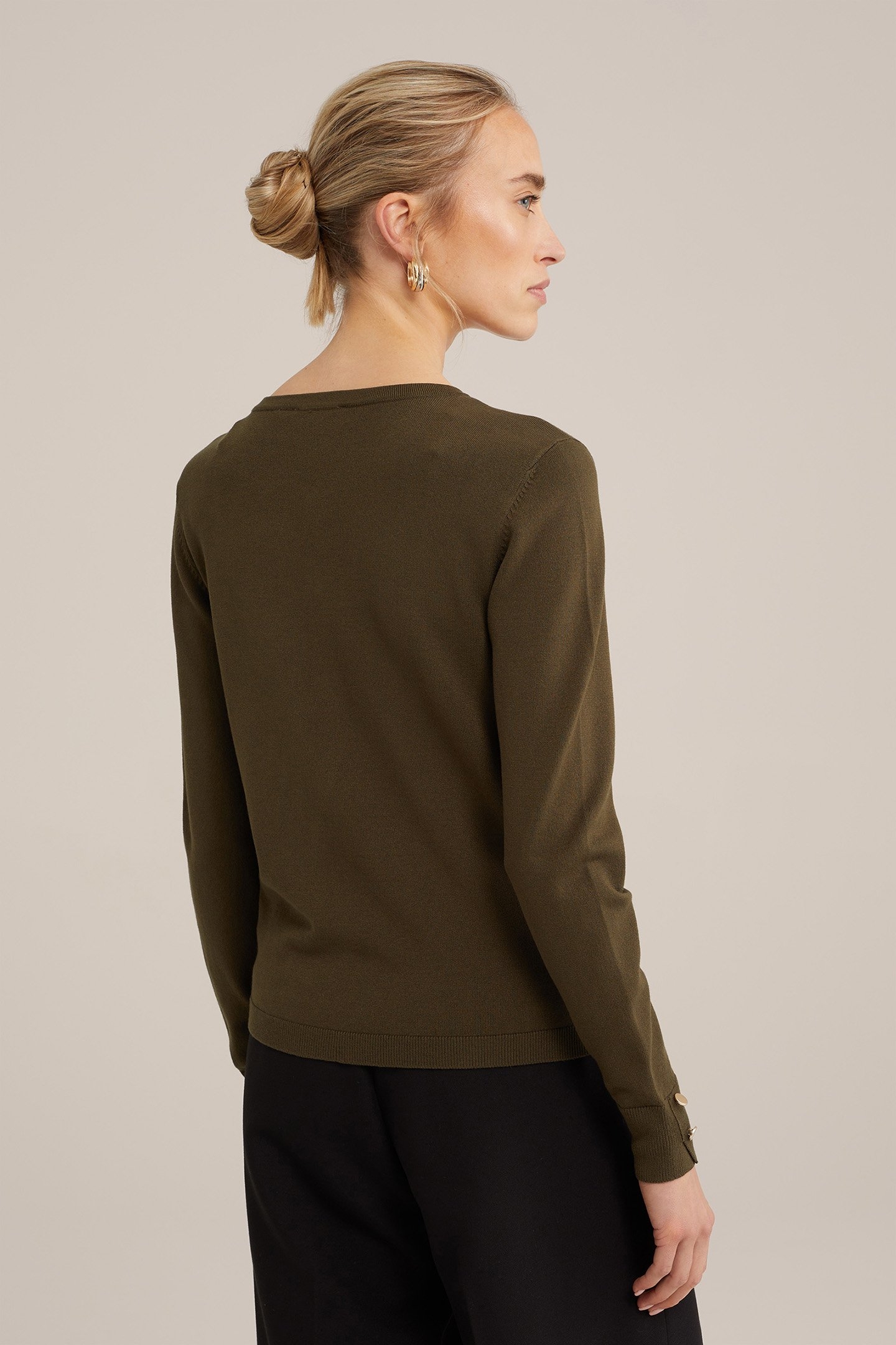 KNITTED CARDIGAN ARMY GREEN 2