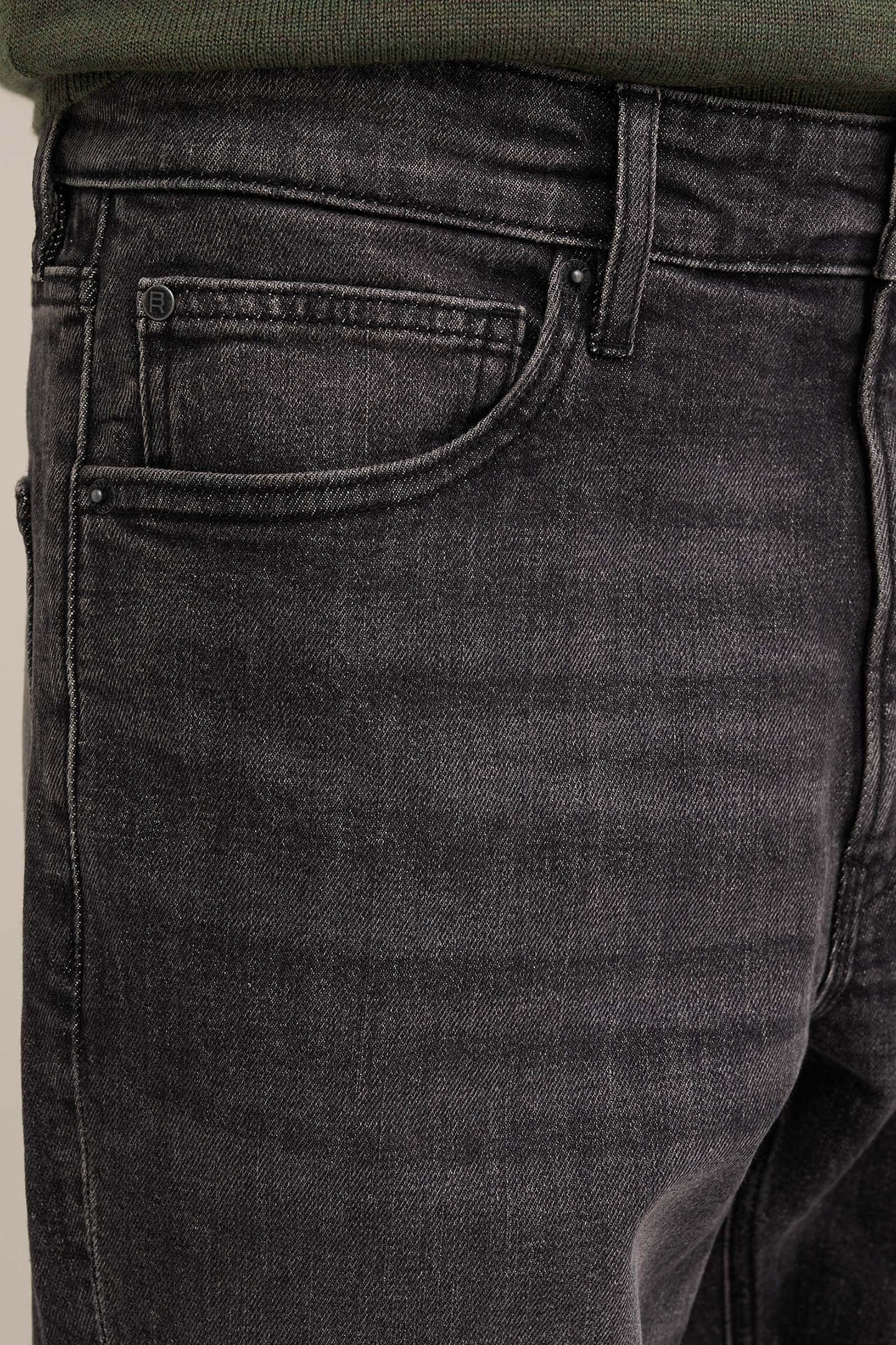 5-POCKET MID WAIST DARK GREY 5