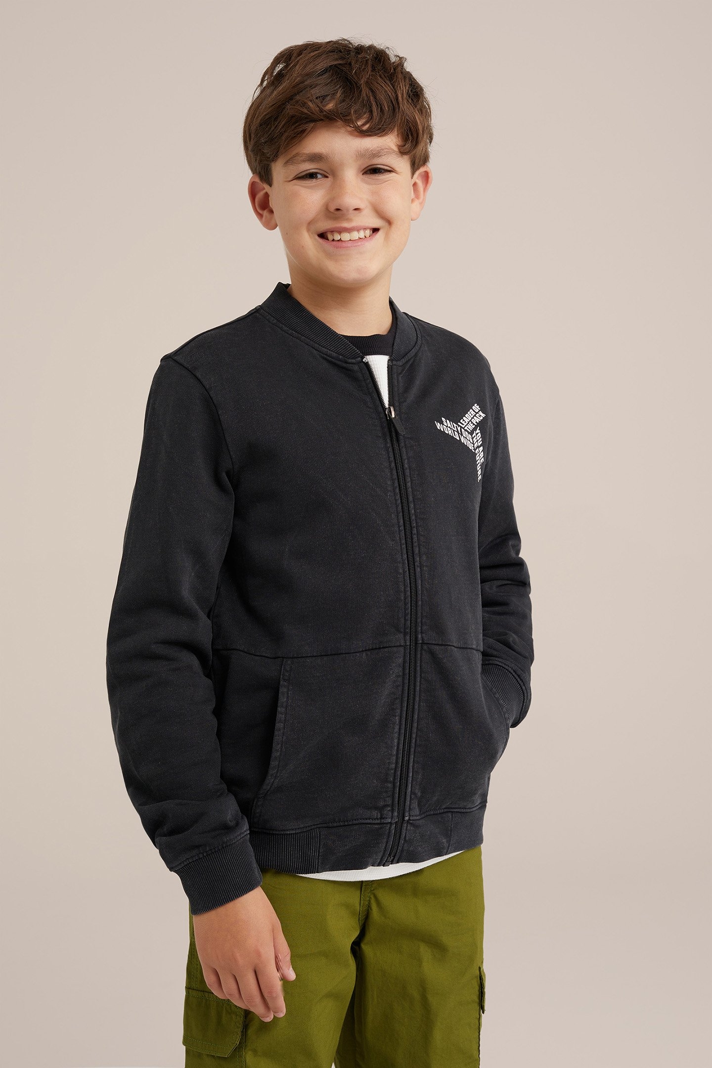 CARDIGAN WITH ZIPPER BLACK 1