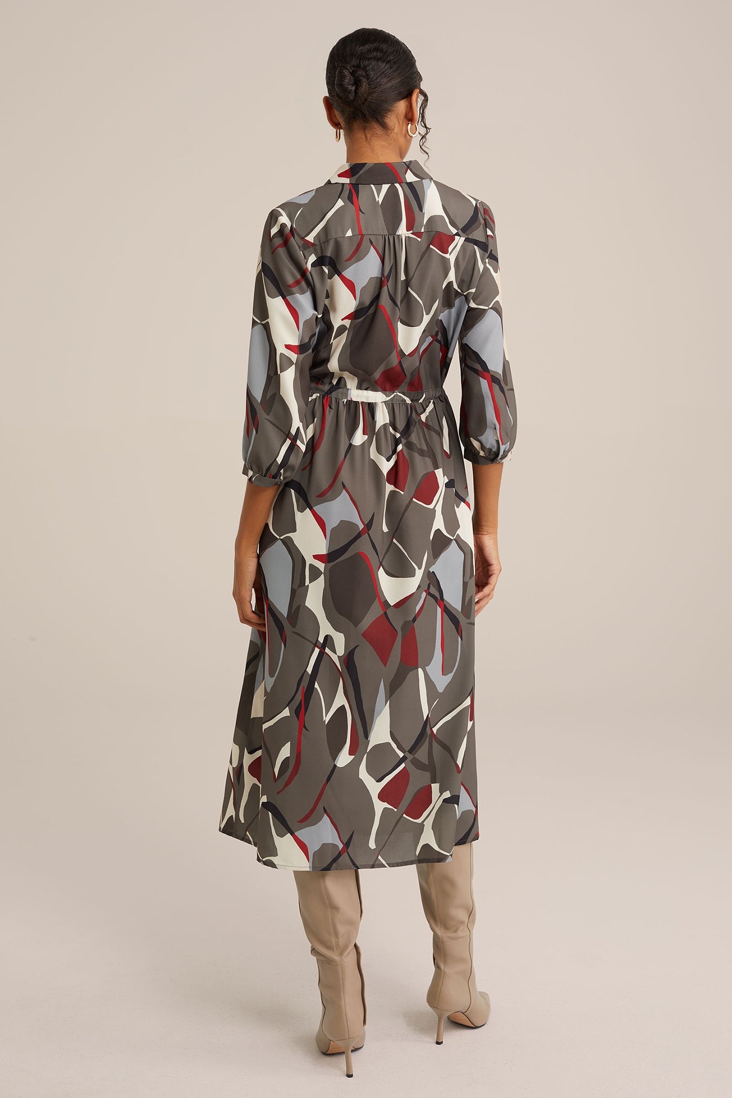 DRESS MID LENGTH GREYISH GREEN 2