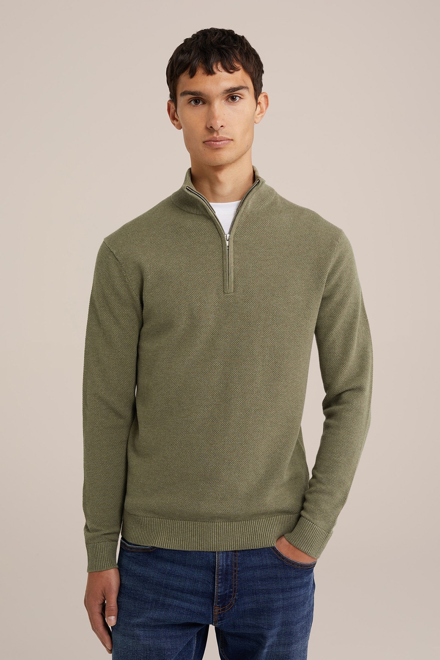 HALFWAY ZIPPER MOSS GREEN 1