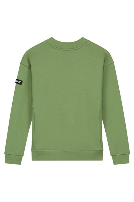 RIB PANEL SWEATSHIRT FERN GREEN 2