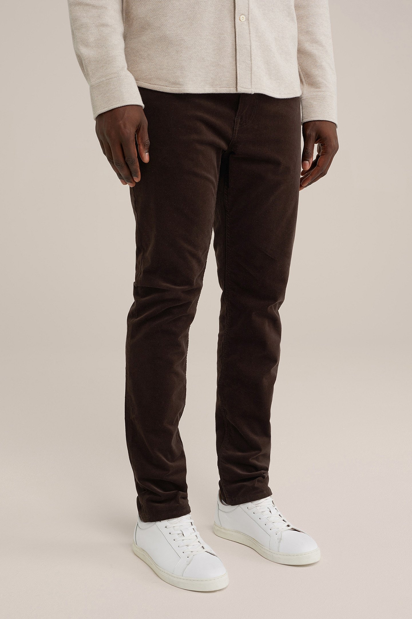 5-POCKET MID WAIST DARK BROWN 1