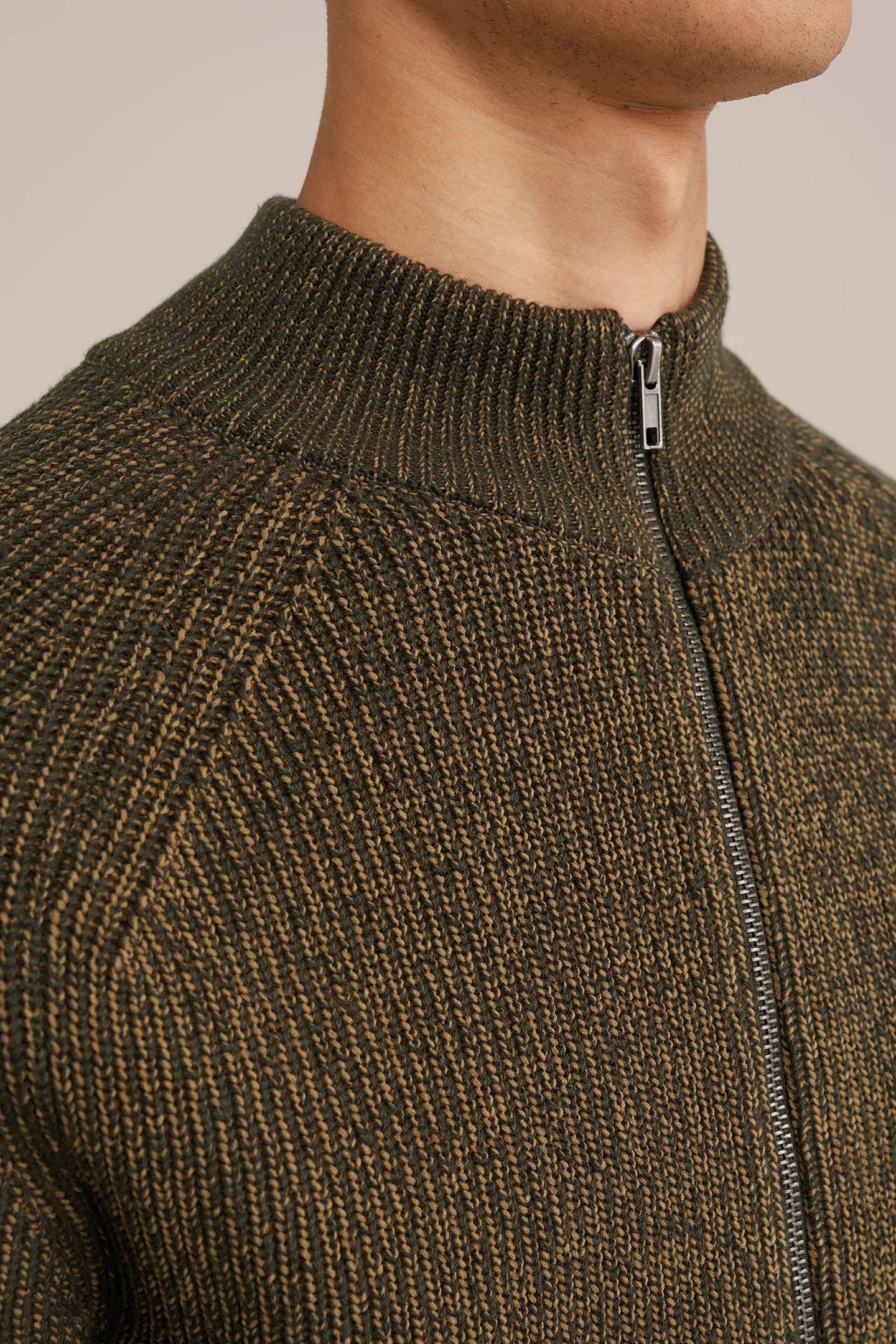 CARDIGAN WITH ZIPPER DARK GREEN 5