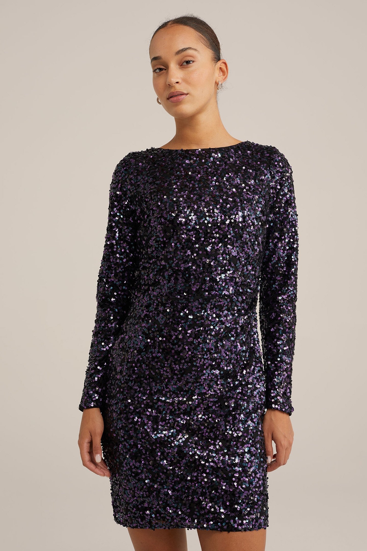 DRESS MID LENGTH DARK PURPLE 1