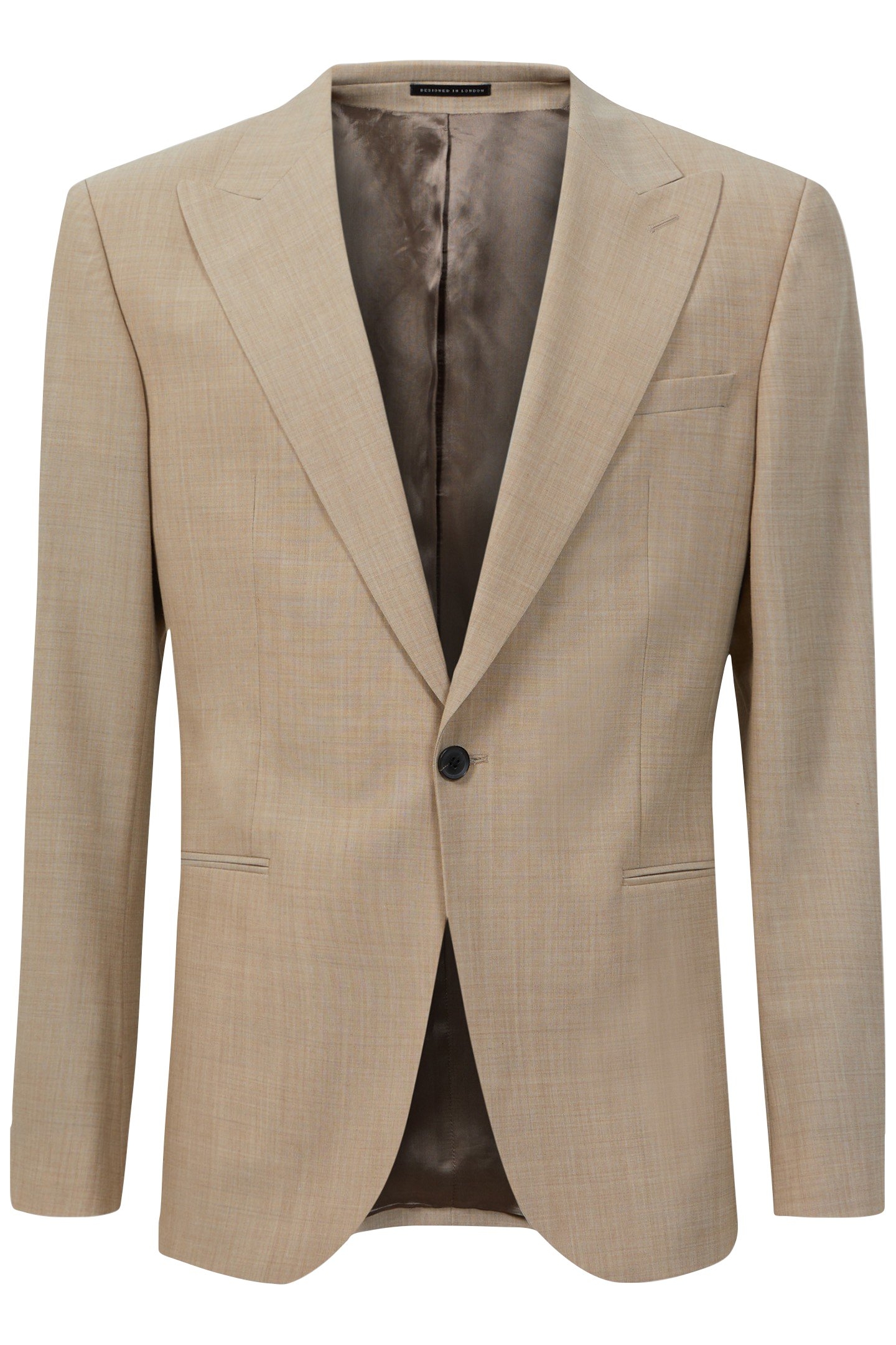 SB 1B PEAK WOOL PLAIN WEAVE BLAZER OATMEAL 4