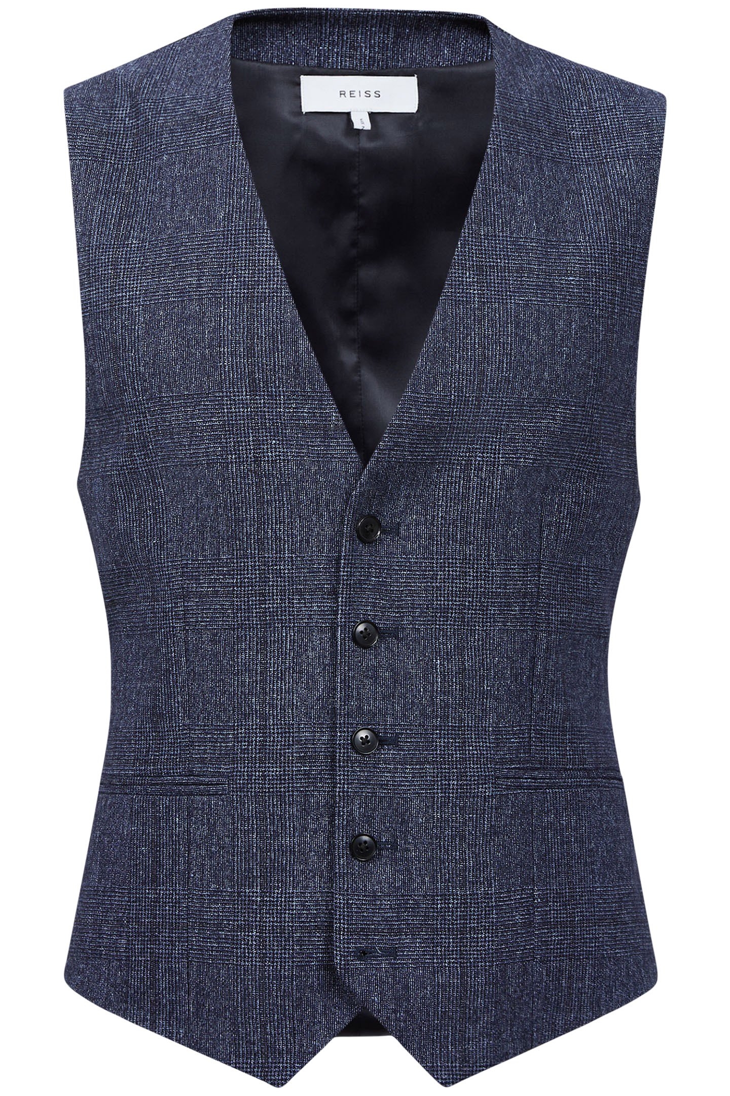 PRINCE OF WALES CHECK WAISTCOAT INDIGO 3