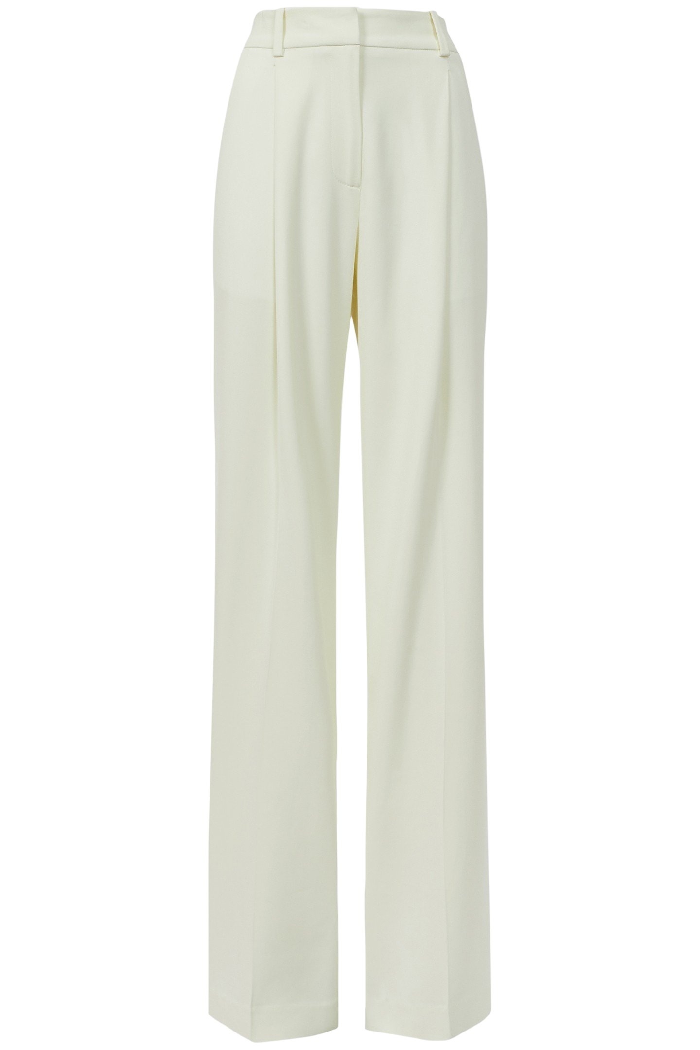PLEAT FRONT WIDE LEG TROUSER PALE YELLOW 4