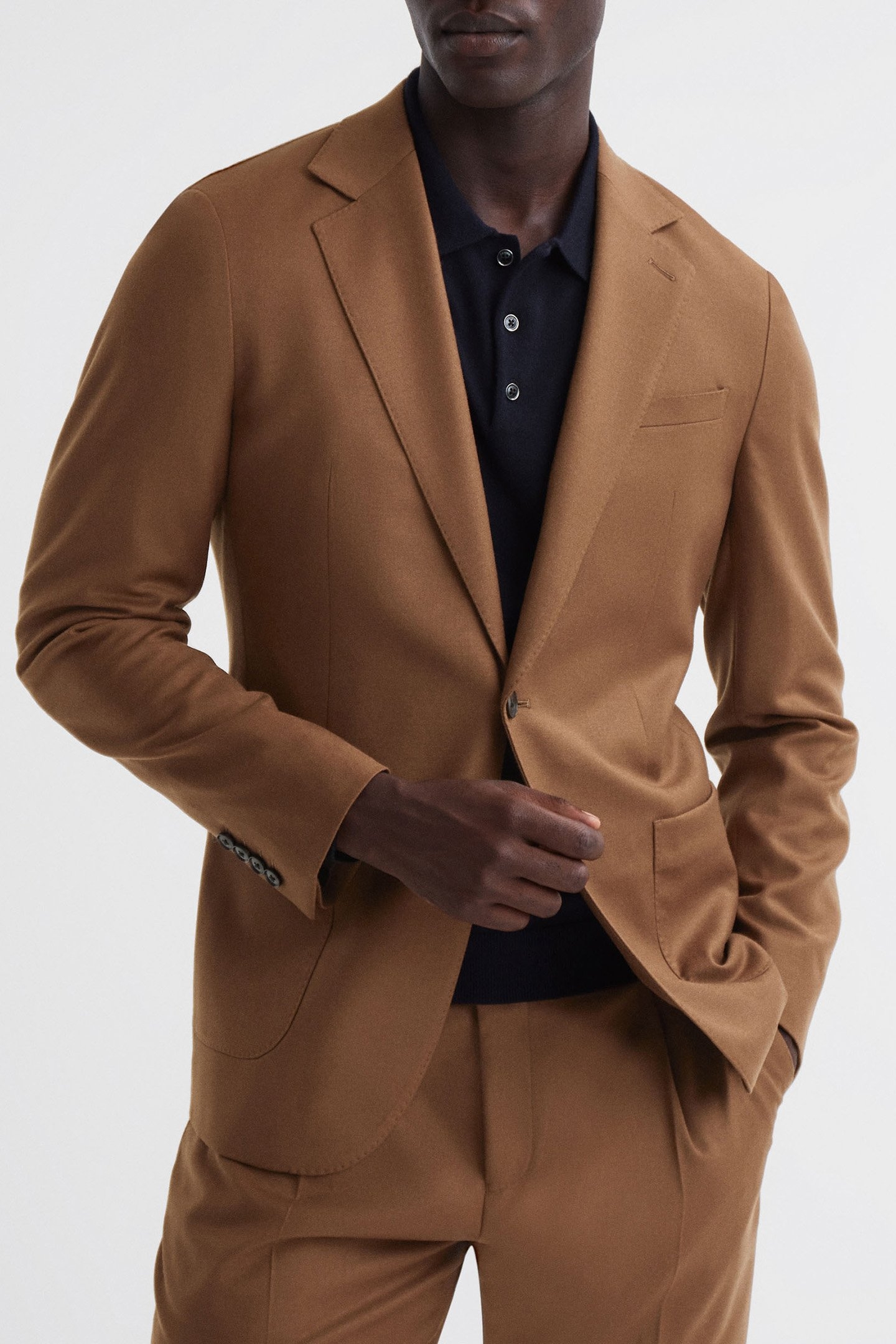 SB 2B NOTCH FLANNEL BLAZER TOBACCO 1