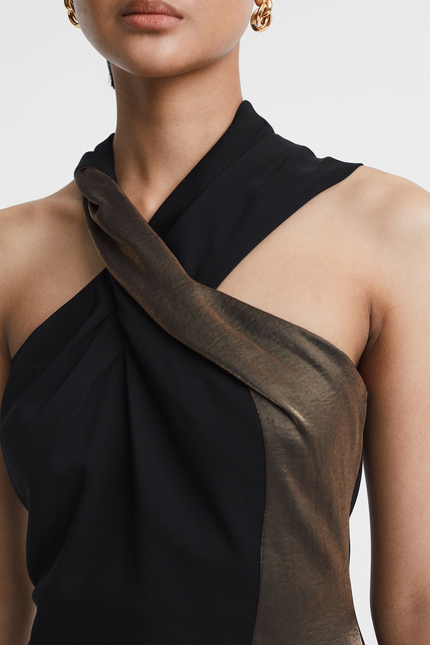 METALLIC PANEL BODYCON BLACK/BRONZE 5