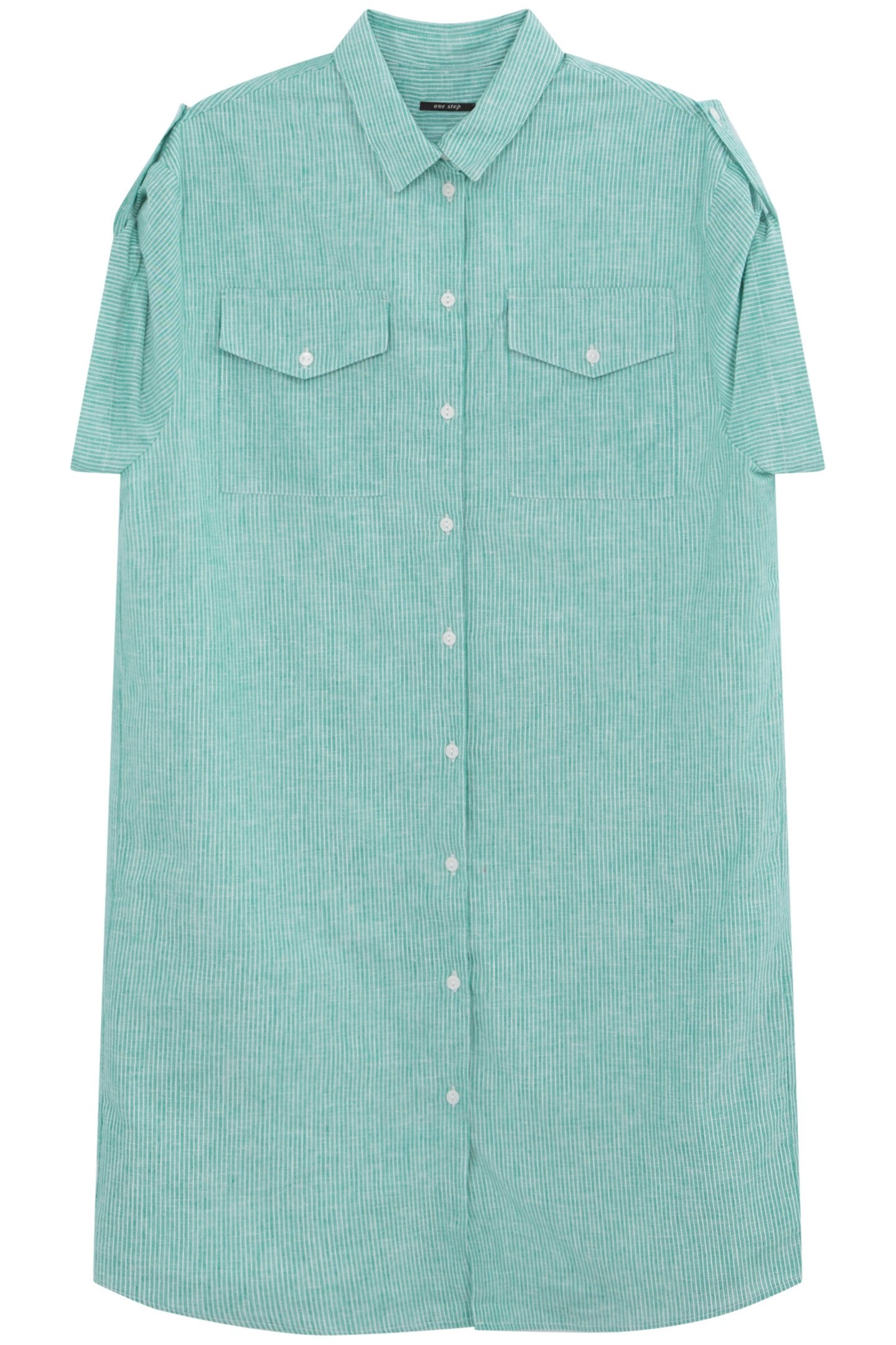 RIEG - ROBE CHEMISE GREEN GRASS MOTIF RAYURES GREEN 3