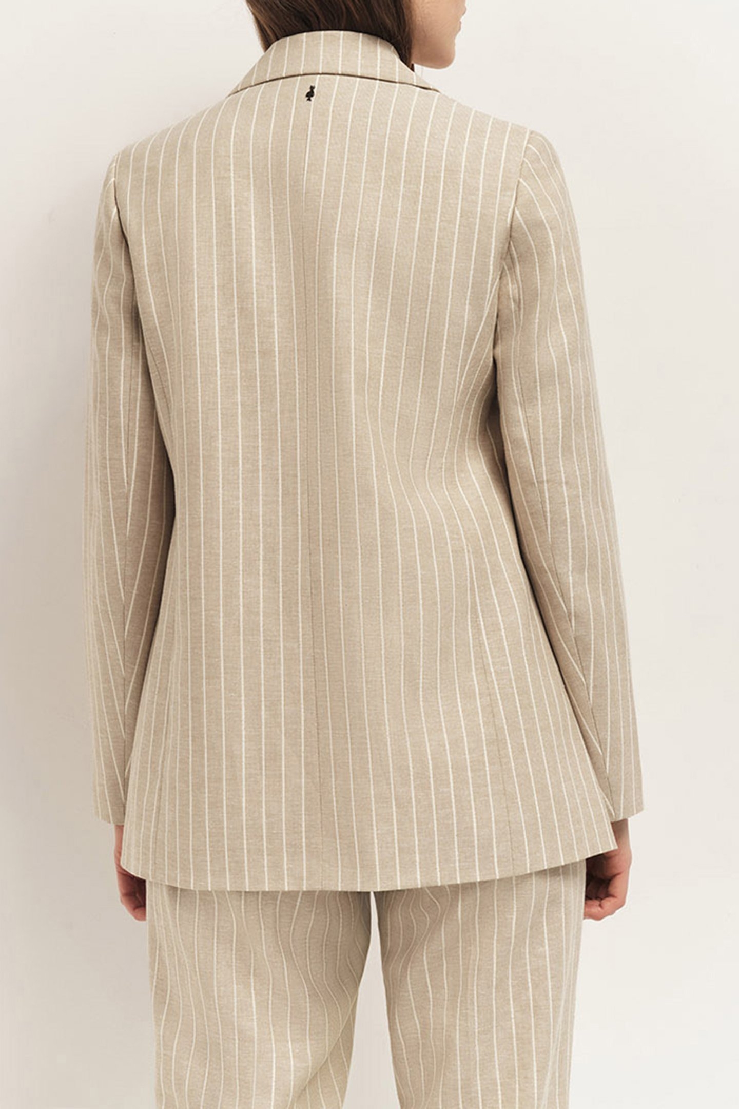 VELOUTE - STRIPED SAND SUIT JACKET SAND 2