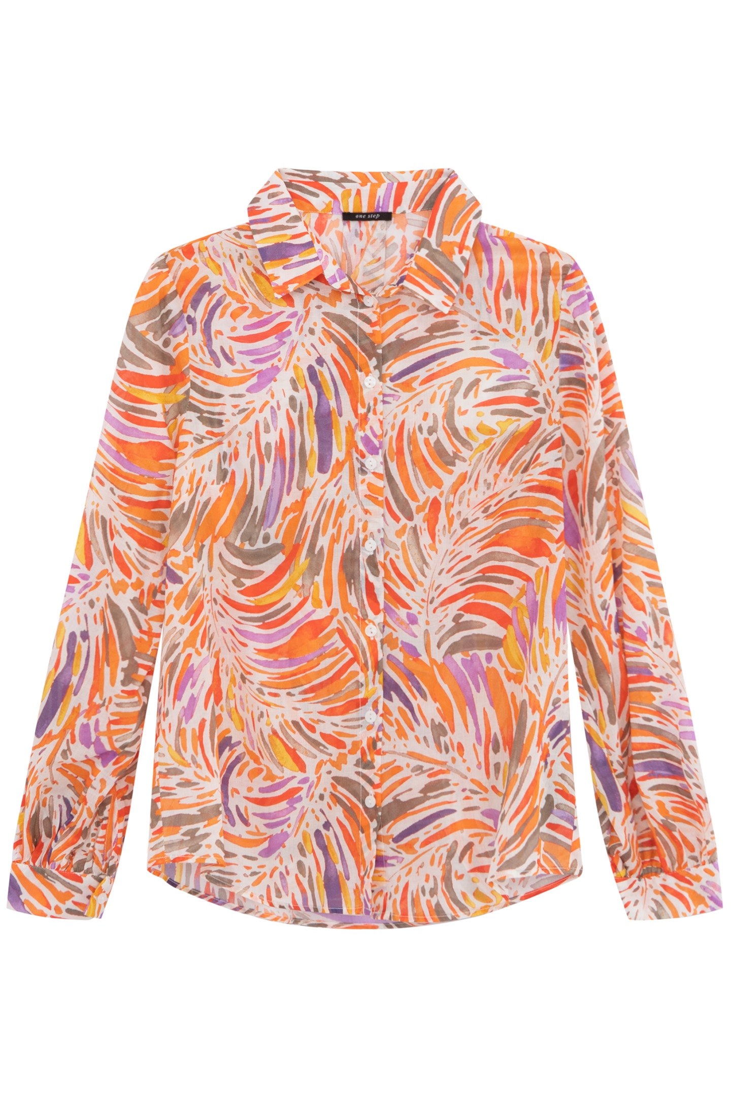 CHIFT - CORAL SHIRT WITH ARTY FLORA PRINT CORAIL 2