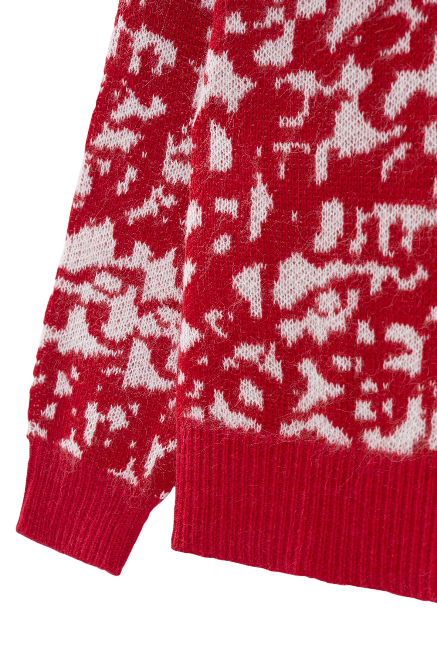 RED JACQUARD KNIT SWEATER WITH TAG MOTIF 7