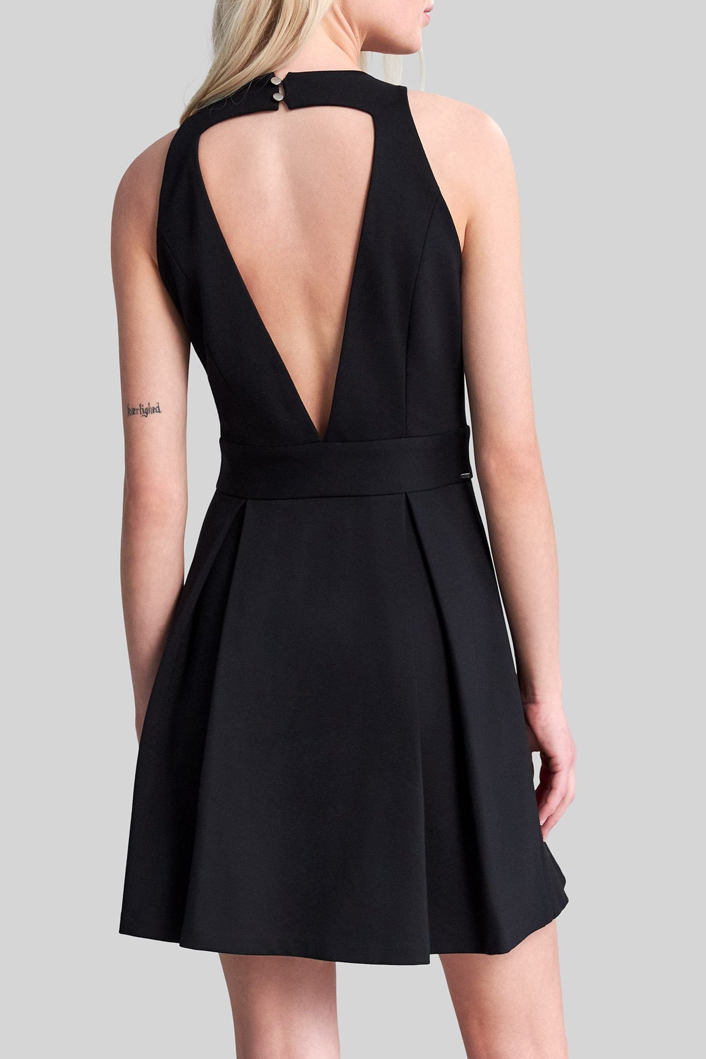 BLACK SKATER-STYLE PINAFORE DRESS 2