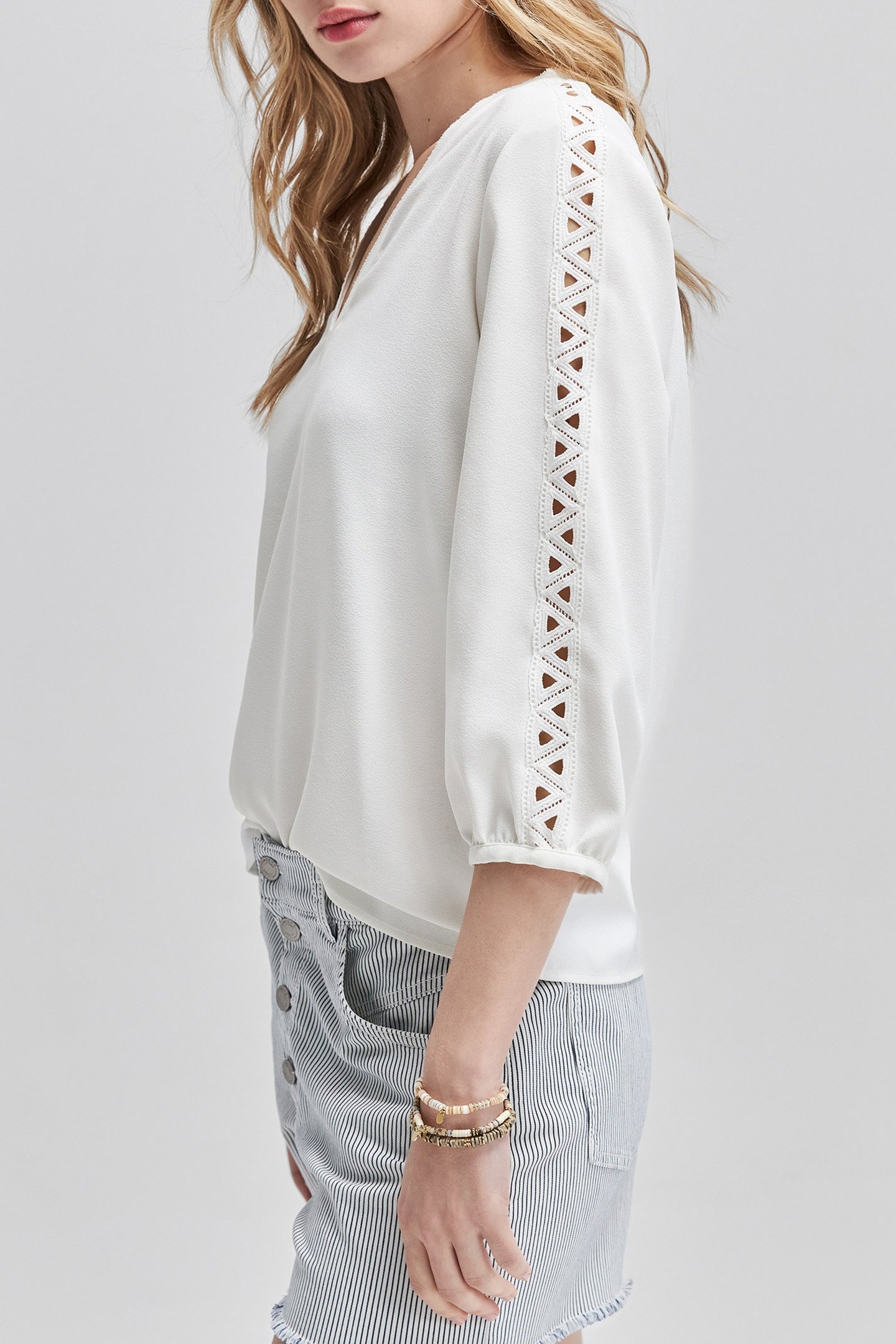 OFF-WHITE BLOUSE WITH LACE BRAID 5