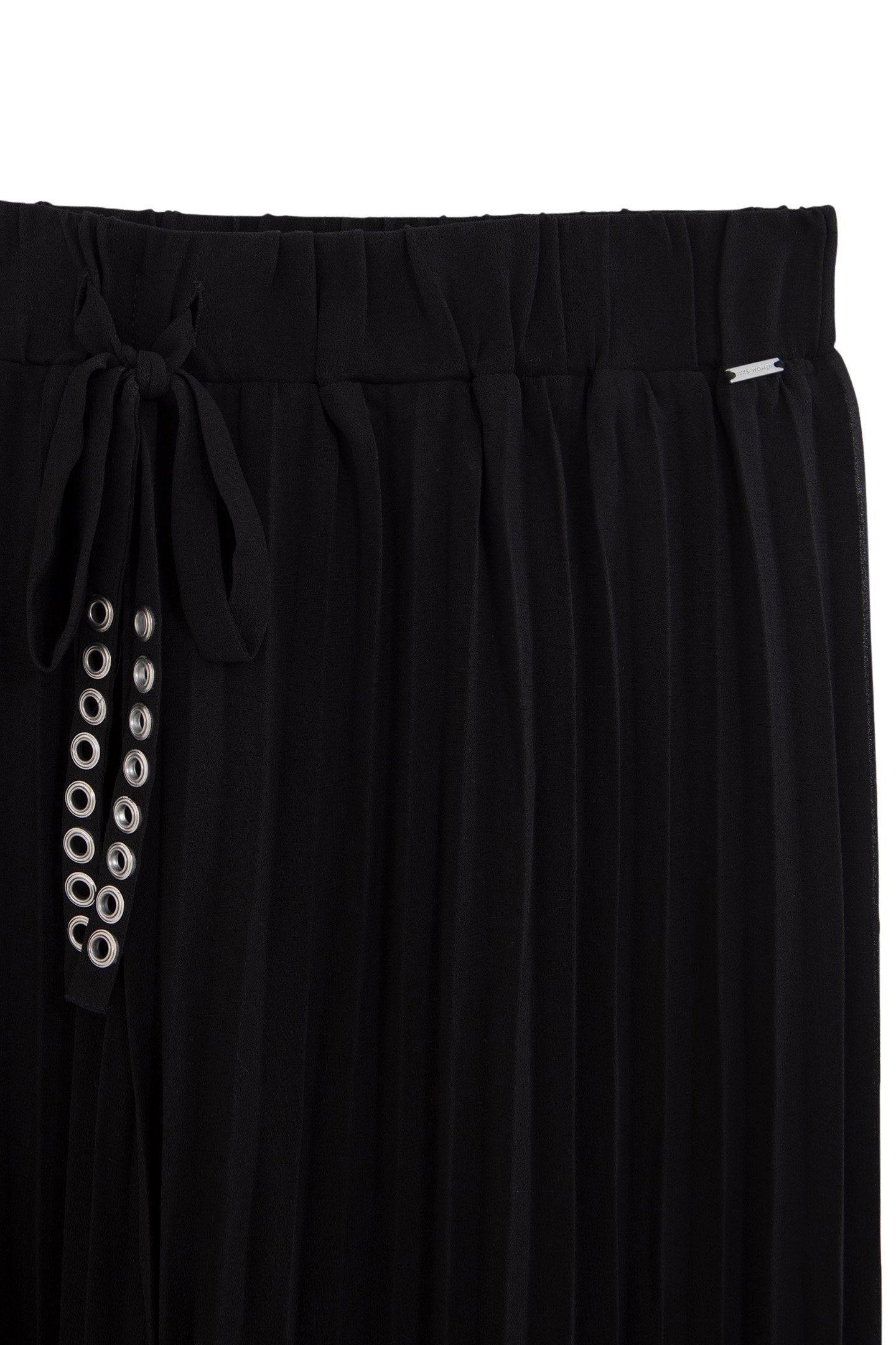 BLACK PLEATED WIDE-LEG TROUSERS 6