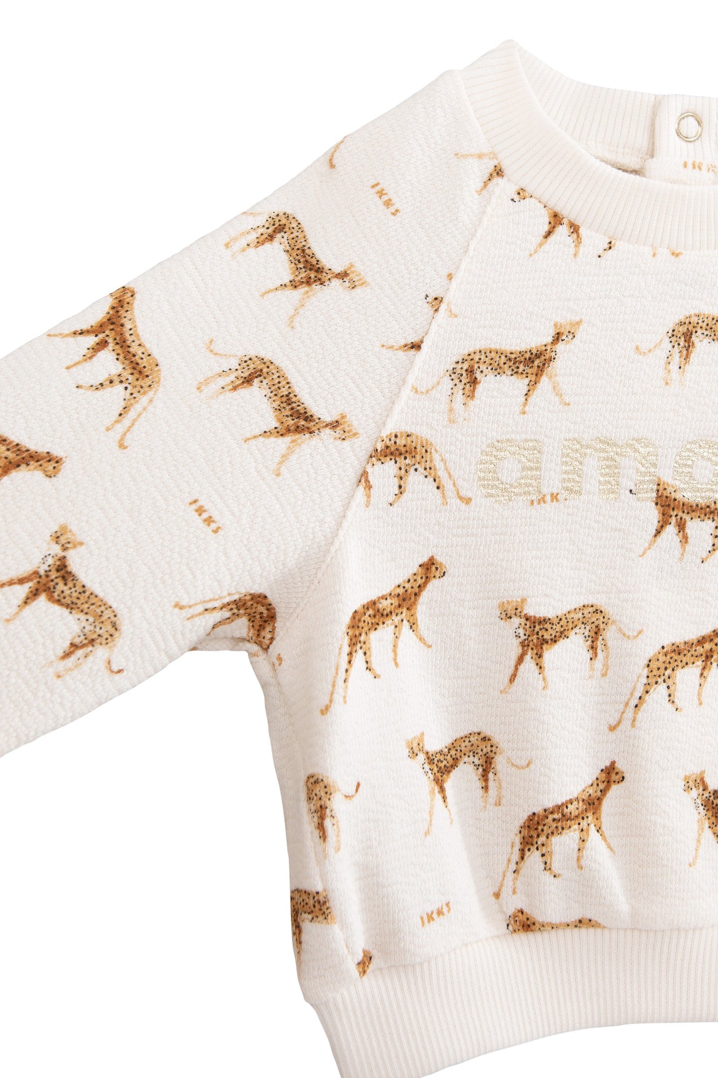 BABY GIRLS’ ECRU ORGANIC COTTON SWEATSHIRT, PANTHER PRINT 4