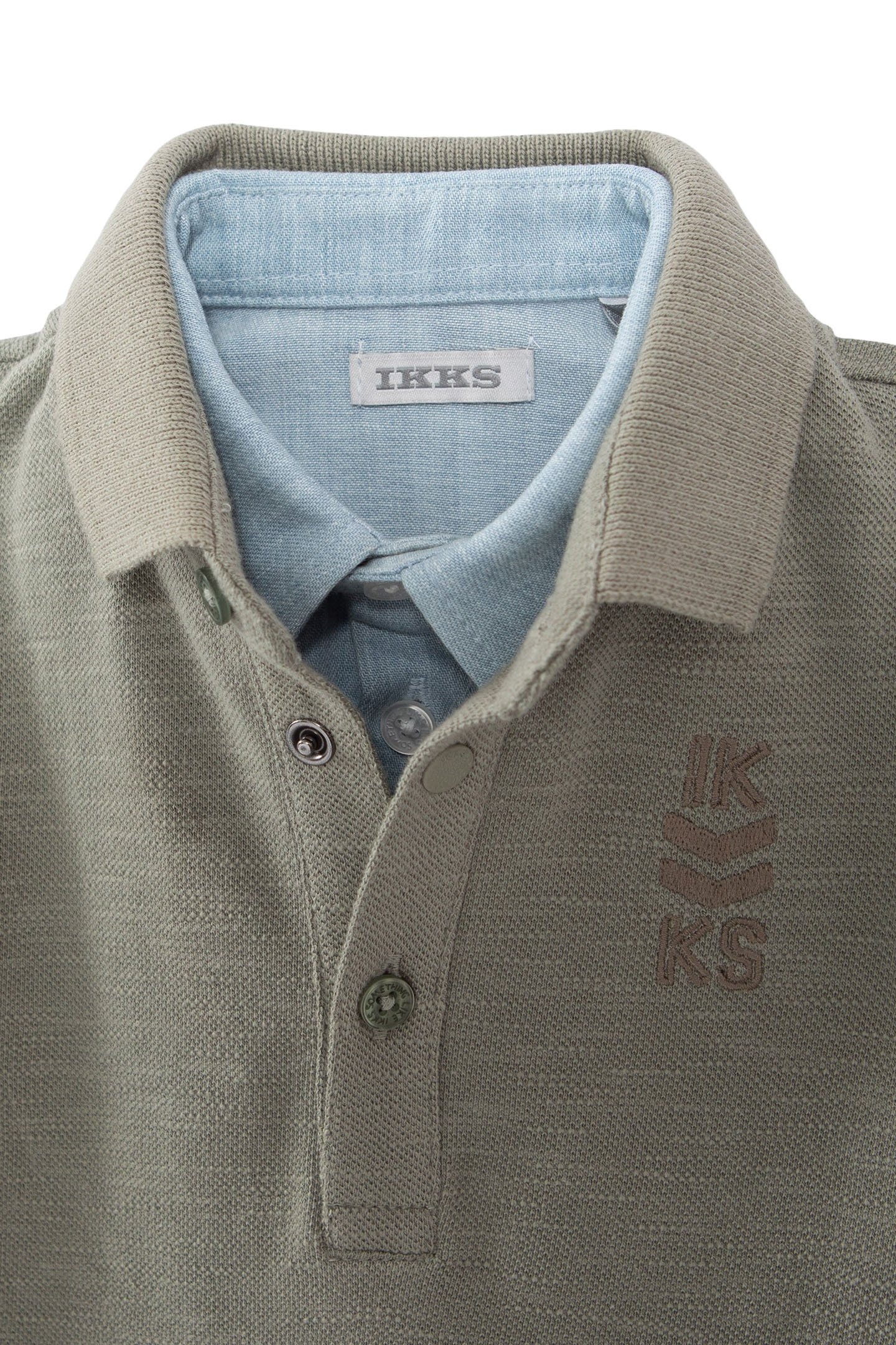 BABY BOYS’ KHAKI POLO SHIRT, TROMPE-L’OEIL SHIRT COLLAR 3