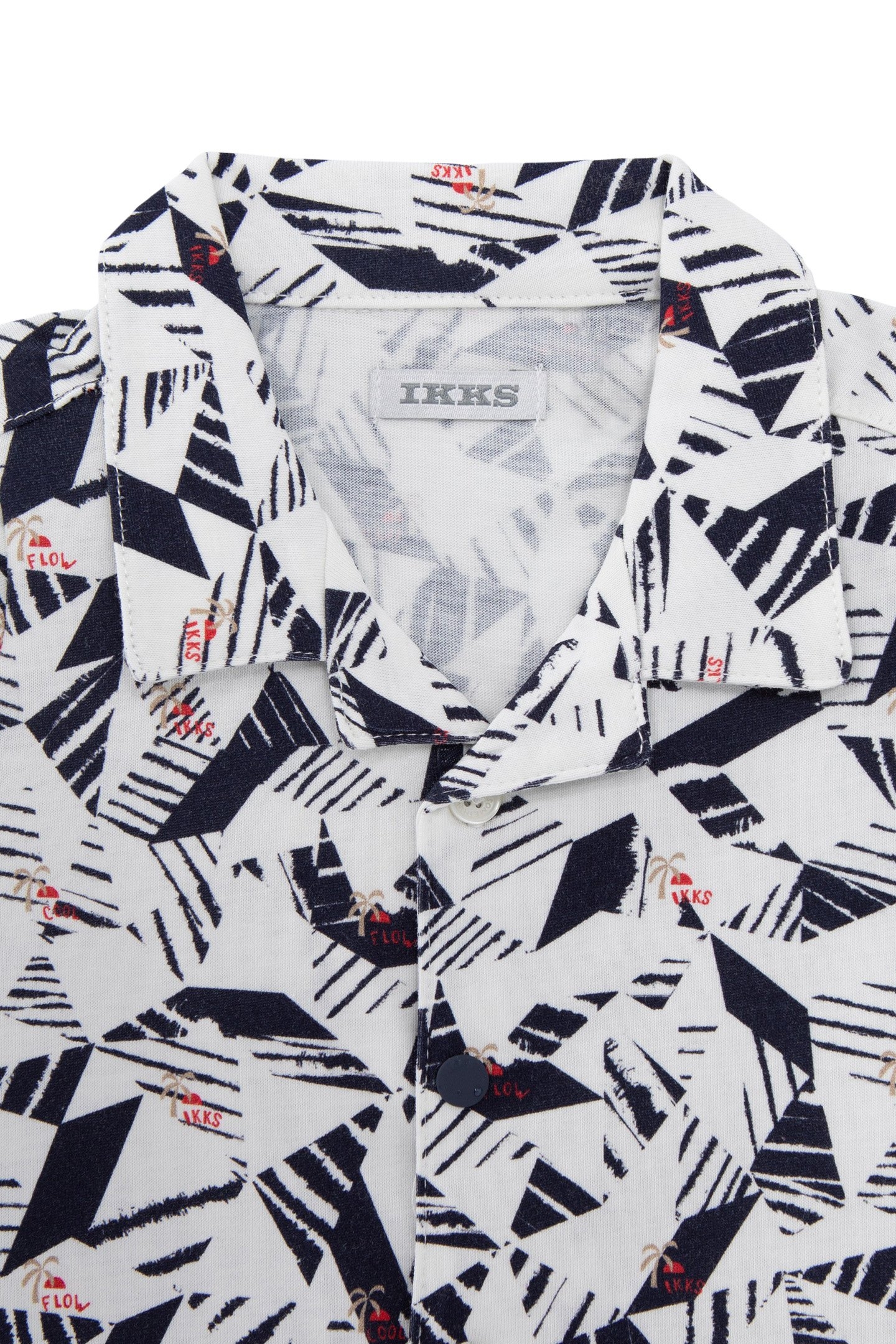 BABY BOYS' WHITE ORGANIC COTTON ORIGAMI PRINT SHIRT 3
